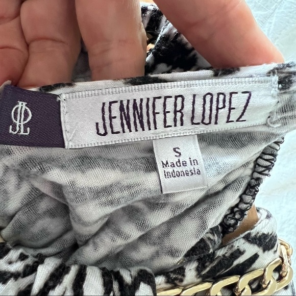 JLo Jennifer Lopez Maxi Dress Animal Print Zebra Chain Detail Small - Picture 16 of 17